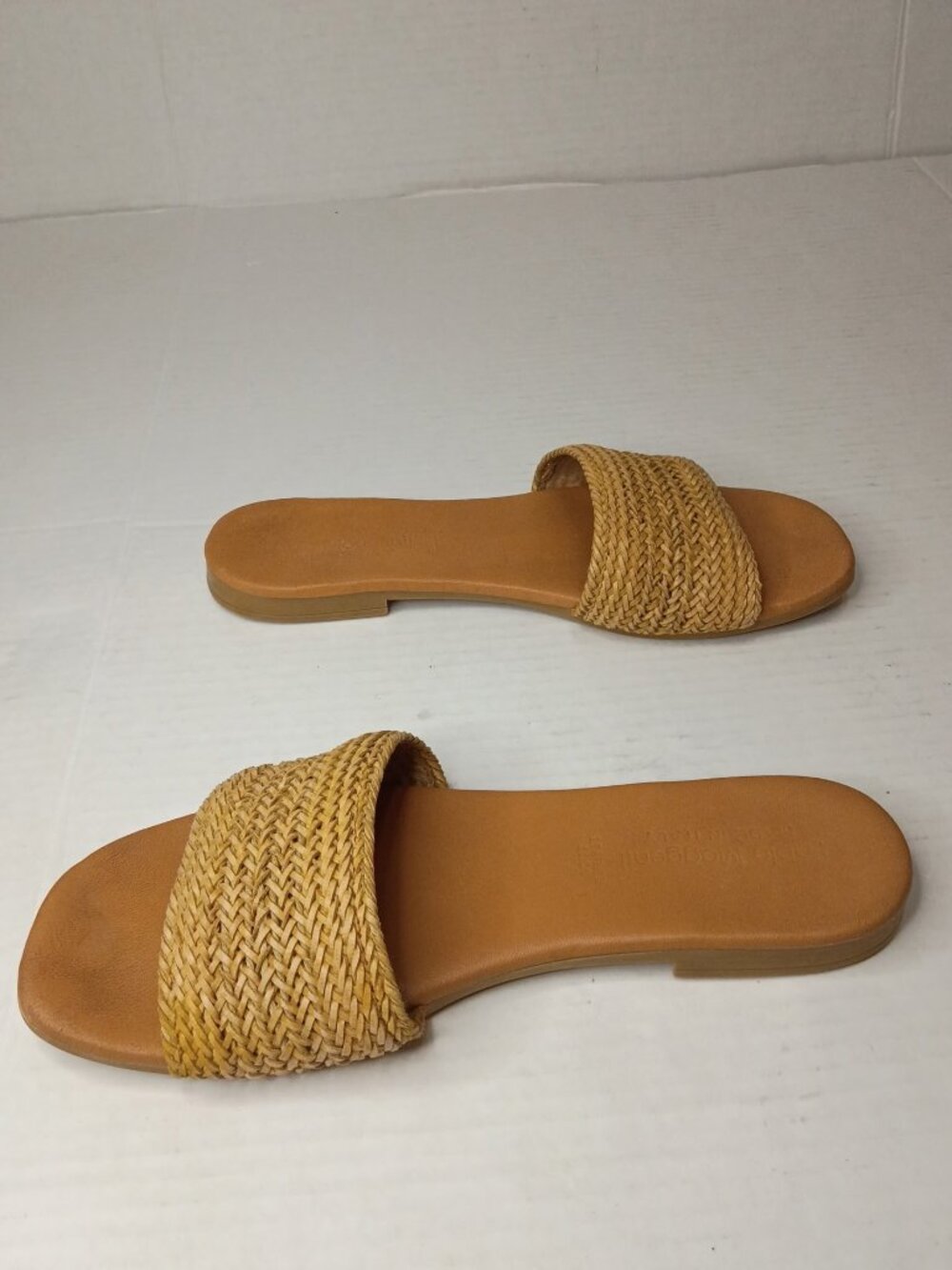 Fabio Maggenti Made in Italy Raffia Woven Slide Sandals Tan Women's Size 8–8.5 - Picture 5 of 9